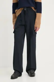 Etudes Studio pantaloni din lana culoarea albastru marin, cu fason chinos, H24MMTRO873 imagine