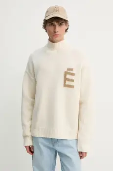 Etudes Studio pulover de lana barbati, culoarea bej, calduros, cu guler, H24MMKNI610 imagine