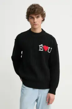 Etudes Studio pulover de lana barbati, culoarea negru, calduros, H24MMKNI605 imagine