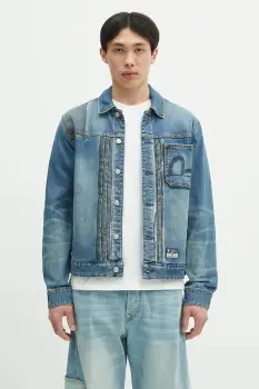 Evisu geaca jeans 2-tone Denim w Inserted Daicock de tranzitie, 2ESHTM5DJ1041 imagine