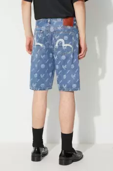 Evisu pantaloni scurti jeans barbati imagine