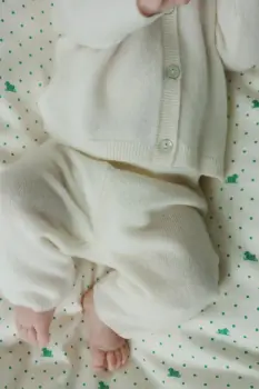 Fanga Fontana pantaloni de lana pentru bebelusi SAVORA PANTS culoarea bej, uni, FA100048 imagine