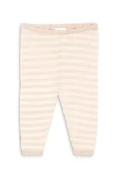 Fanga Fontana pantaloni din bumbac pentru bebelusi VENTI KNIT PANTS GOTS culoarea bej, cu model, FA100014 imagine