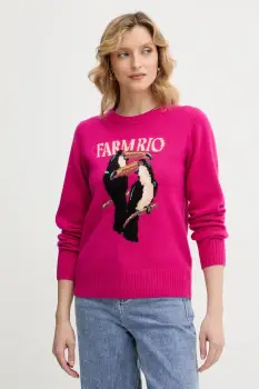 Farm Rio pulover din amestec de lana culoarea roz, 352085 imagine