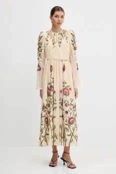 Farm Rio rochie culoarea bej, maxi, evazati, 339165 imagine