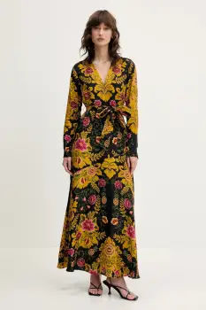 Farm Rio rochie culoarea negru, maxi, evazata, 328558 imagine