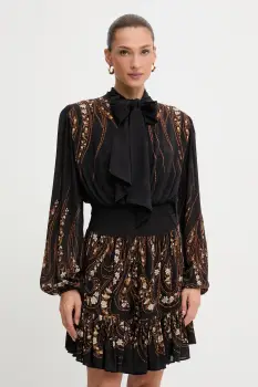 Farm Rio rochie culoarea negru, mini, evazati, 339815 imagine