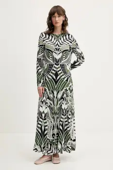 Farm Rio rochie culoarea verde, maxi, evazata, 338655 imagine