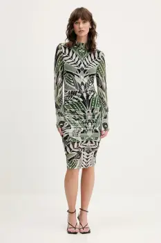 Farm Rio rochie culoarea verde, mini, mulata, 329135 imagine