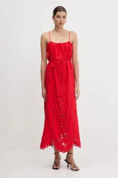 Farm Rio rochie din in culoarea rosu, maxi, evazati, 336561 imagine