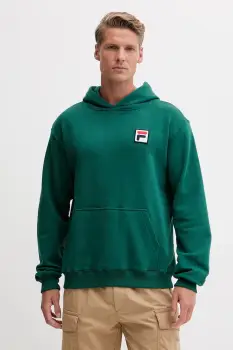 Fila bluza Borgholm barbati, culoarea verde, cu gluga, neted, FAU0148 imagine