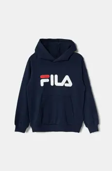 Fila bluza copii culoarea albastru marin, cu gluga, cu imprimeu imagine