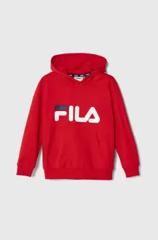 Fila bluza copii culoarea rosu, cu gluga, cu imprimeu imagine