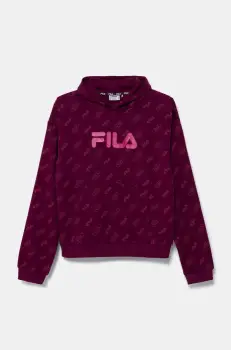Fila bluza copii LOITZ culoarea violet, cu gluga, cu imprimeu, FAT0576 imagine