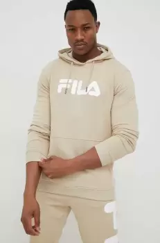 Fila bluza culoarea bej, cu gluga, cu imprimeu imagine