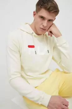 Fila bluza culoarea bej, cu gluga, cu imprimeu imagine