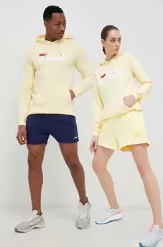Fila bluza culoarea galben, cu gluga, cu imprimeu imagine