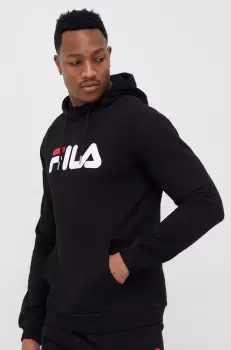 Fila bluza culoarea negru, cu gluga, cu imprimeu imagine