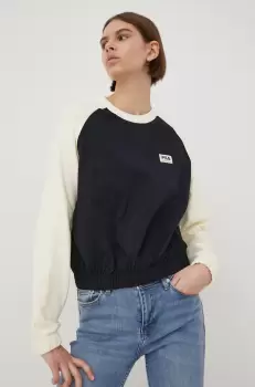 Fila bluza femei, culoarea negru, neted imagine