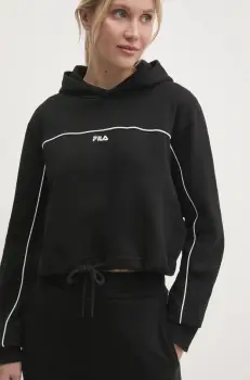 Fila bluza Laagna femei, culoarea negru, cu gluga, cu imprimeu, FAW0907 imagine