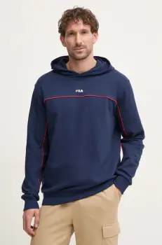Fila bluza Latrobe barbati, culoarea albastru marin, cu gluga, neted, FAM0783 imagine