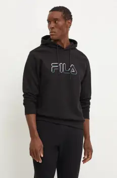 Fila bluza Lauben barbati, culoarea negru, cu gluga, cu imprimeu, FAM0787 imagine