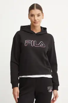 Fila bluza Lorca femei, culoarea negru, cu gluga, cu imprimeu, FAW0915 imagine