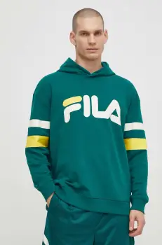 Fila bluza Luohe barbati, culoarea verde, cu gluga, cu imprimeu, FAM0675 imagine