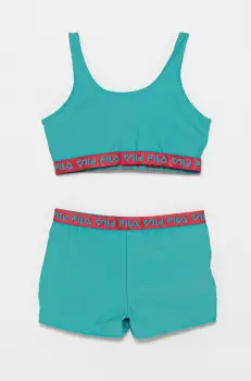 Fila costum de baie pentru copii din doua piese STETTFELD culoarea turcoaz, FAT0687 imagine