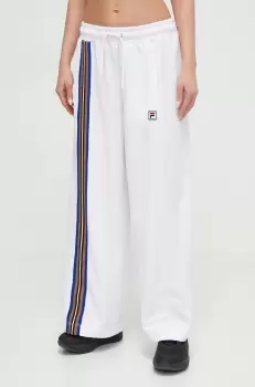 Fila pantaloni de trening culoarea alb, cu imprimeu imagine