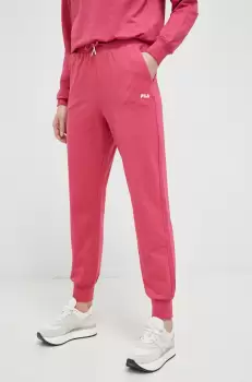 Fila pantaloni de trening culoarea roz, neted imagine