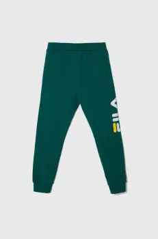 Fila pantaloni de trening pentru copii culoarea verde, cu imprimeu imagine