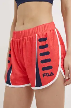 Fila pantaloni scurti de alergare Ruffec culoarea portocaliu, modelator, medium waist, FAW0718 imagine