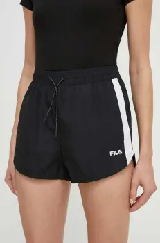 Fila pantaloni scurti Limassol femei, culoarea negru, modelator, high waist, FAW0775 imagine