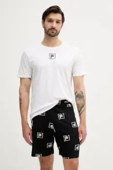 Fila pijamale de bumbac culoarea alb, cu imprimeu, FPS1221 imagine