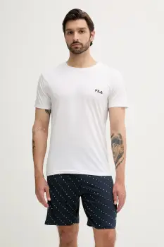 Fila pijamale de bumbac culoarea alb, cu imprimeu, FPS1222 imagine