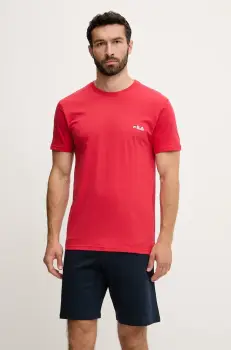 Fila pijamale de bumbac culoarea alb, uni, FPS1194 imagine