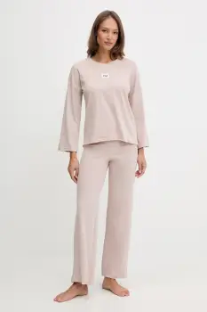 Fila pijamale de bumbac culoarea bej, bumbac, FPW4218 imagine