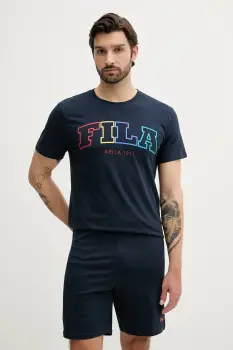 Fila pijamale de bumbac culoarea bleumarin, cu imprimeu, FPS1223 imagine