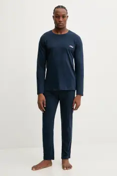 Fila pijamale de bumbac culoarea bleumarin, cu imprimeu, FPW1231 imagine