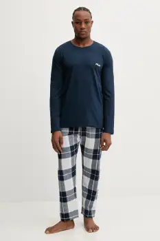 Fila pijamale de bumbac culoarea bleumarin, cu imprimeu, FPW1237 imagine