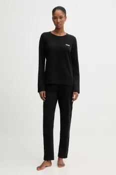 Fila pijamale de bumbac culoarea negru, bumbac, FPW4217 imagine