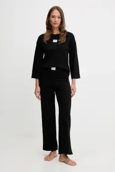 Fila pijamale de bumbac culoarea negru, bumbac, FPW4218 imagine