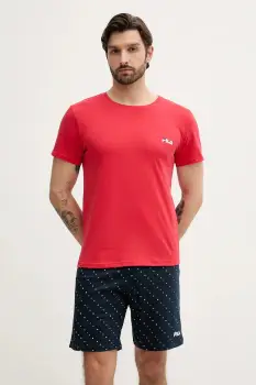 Fila pijamale de bumbac culoarea rosu, cu imprimeu, FPS1222 imagine