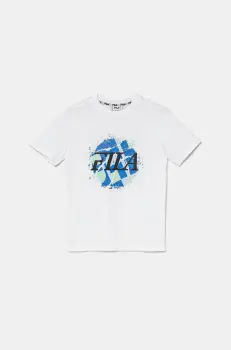 Fila tricou de bumbac pentru copii ILBERSTEDT culoarea alb, cu imprimeu, FAT0682 imagine