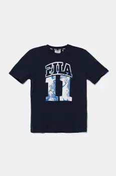 Fila tricou de bumbac pentru copii ILLERRIEDEN culoarea albastru marin, cu imprimeu, FAT0681 imagine