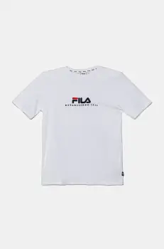 Fila tricou de bumbac pentru copii LOHBERG culoarea alb, cu imprimeu, FAT0626 imagine