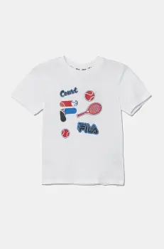 Fila tricou de bumbac pentru copii LOPAR culoarea alb, cu imprimeu, FAK0408 imagine