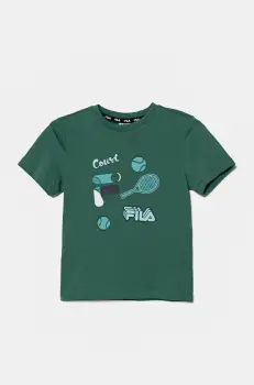 Fila tricou de bumbac pentru copii LOPAR culoarea verde, cu imprimeu, FAK0408 imagine