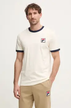 Fila tricou din bumbac barbati, culoarea bej, modelator imagine